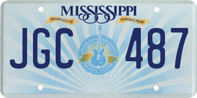 MS license plate JGC487