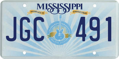 MS license plate JGC491