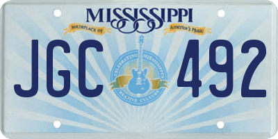 MS license plate JGC492