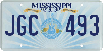 MS license plate JGC493