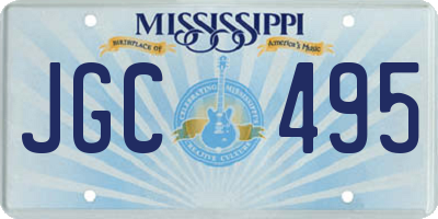 MS license plate JGC495