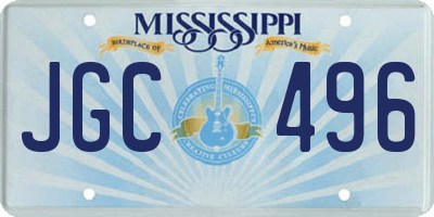 MS license plate JGC496