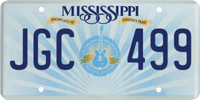MS license plate JGC499
