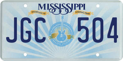 MS license plate JGC504