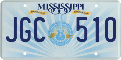 MS license plate JGC510