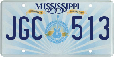 MS license plate JGC513