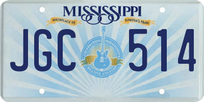 MS license plate JGC514