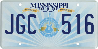 MS license plate JGC516