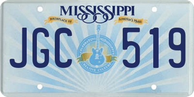 MS license plate JGC519