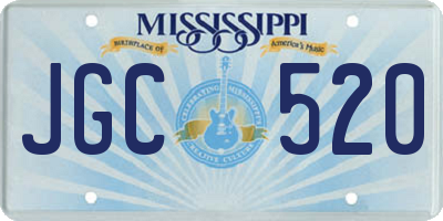 MS license plate JGC520