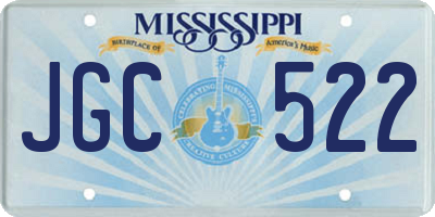MS license plate JGC522