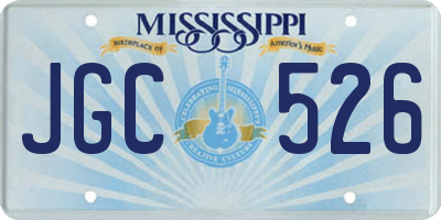 MS license plate JGC526