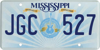 MS license plate JGC527