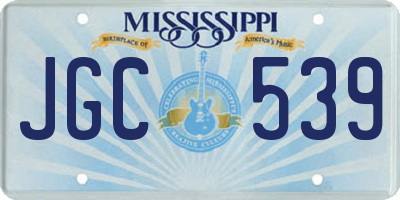 MS license plate JGC539