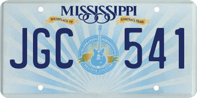 MS license plate JGC541