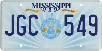 MS license plate JGC549