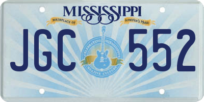 MS license plate JGC552