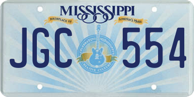 MS license plate JGC554