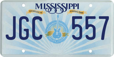 MS license plate JGC557