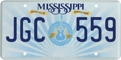 MS license plate JGC559