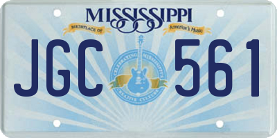 MS license plate JGC561