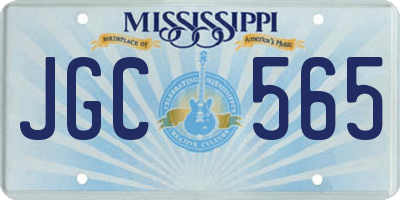 MS license plate JGC565