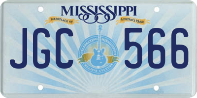 MS license plate JGC566