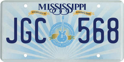 MS license plate JGC568