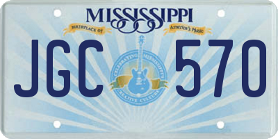 MS license plate JGC570