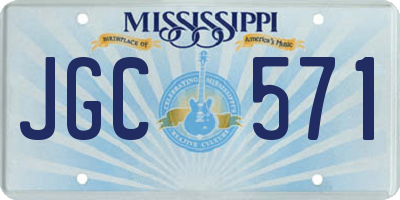 MS license plate JGC571