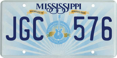 MS license plate JGC576