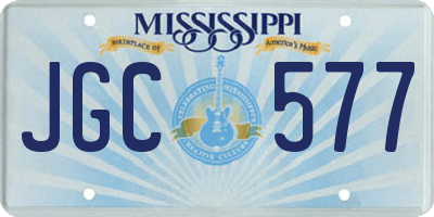 MS license plate JGC577
