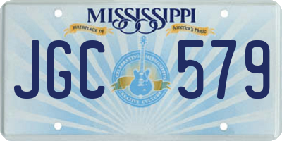 MS license plate JGC579