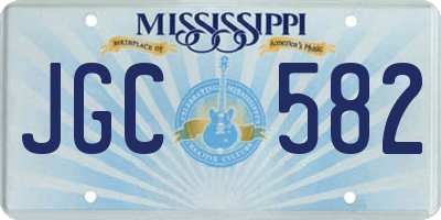 MS license plate JGC582
