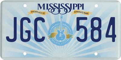MS license plate JGC584