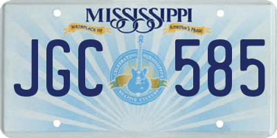 MS license plate JGC585