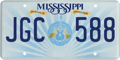 MS license plate JGC588