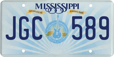 MS license plate JGC589