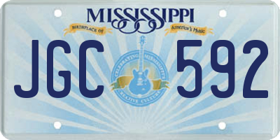 MS license plate JGC592
