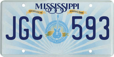 MS license plate JGC593
