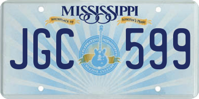 MS license plate JGC599