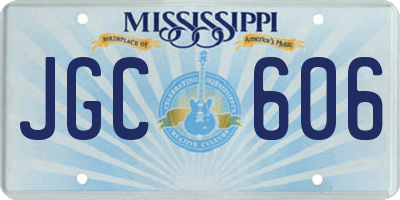 MS license plate JGC606