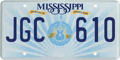 MS license plate JGC610