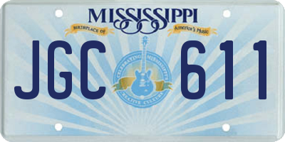 MS license plate JGC611