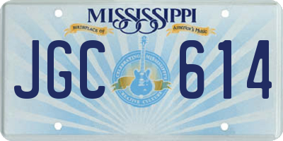 MS license plate JGC614