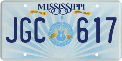MS license plate JGC617