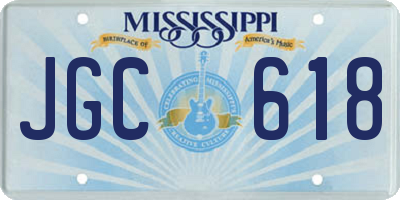 MS license plate JGC618