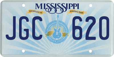 MS license plate JGC620