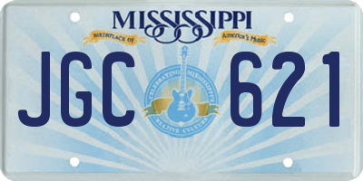 MS license plate JGC621