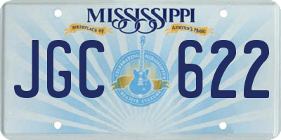 MS license plate JGC622